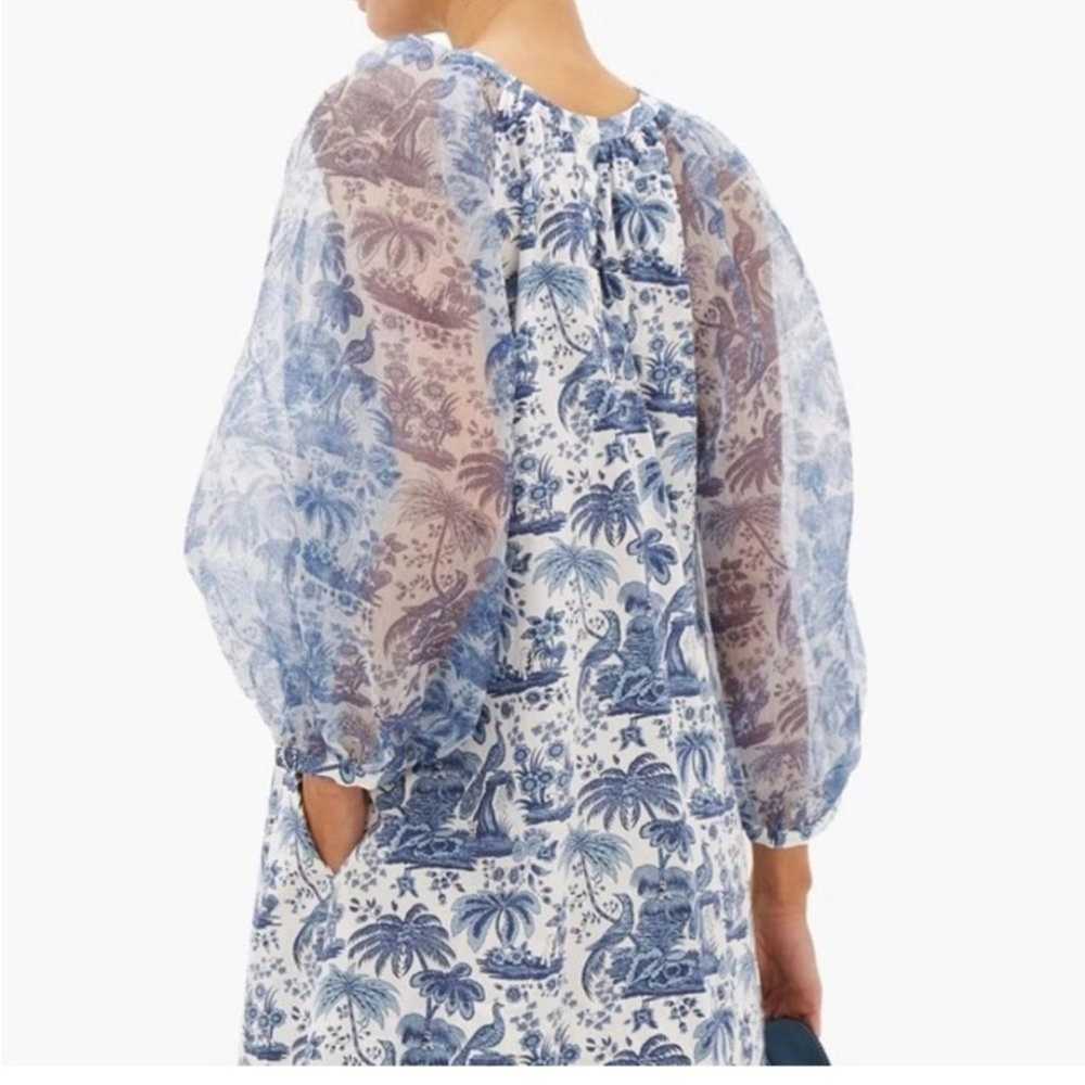 Staud NEW Garden Dress in China blue toile - image 3