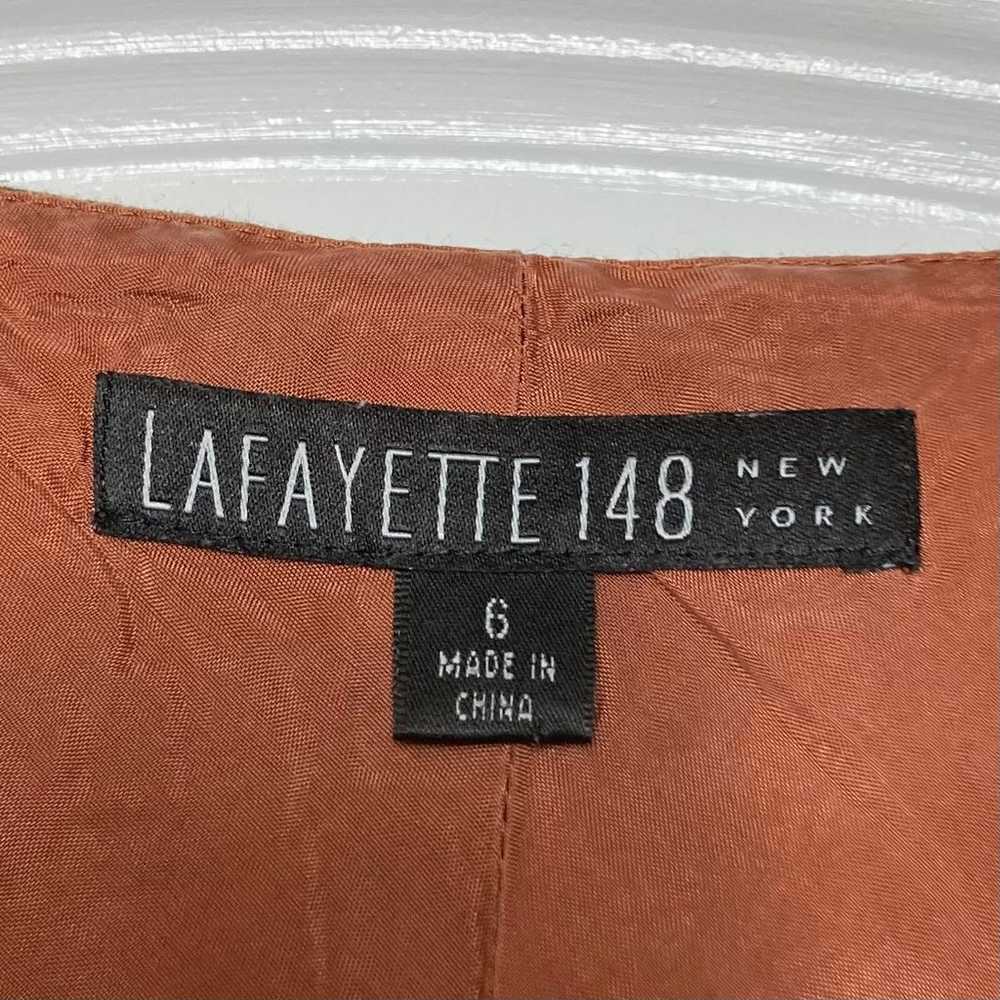 NWOT LAFAYETTE 148 Dress 6 Linen Plaid Fit & Flar… - image 2