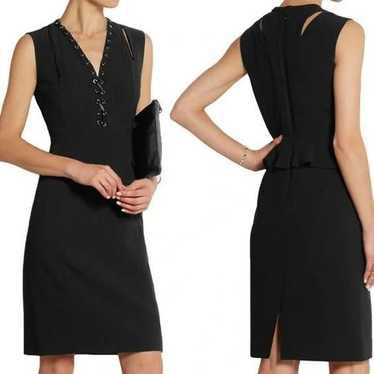 ALTUZARRA Topi Day Dress Sexy Lace-Up Peplum Blac… - image 1