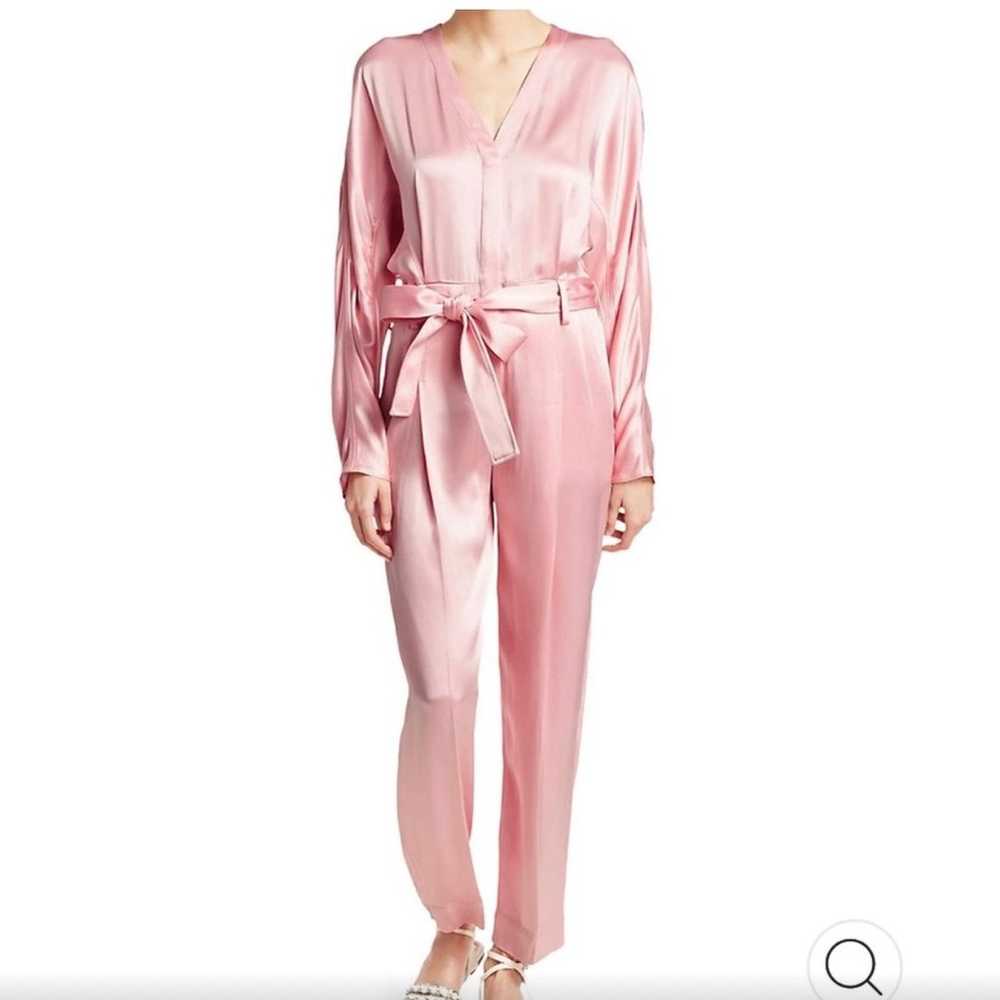 3.1 phillip lim pink satin belted jumpsuit - image 1