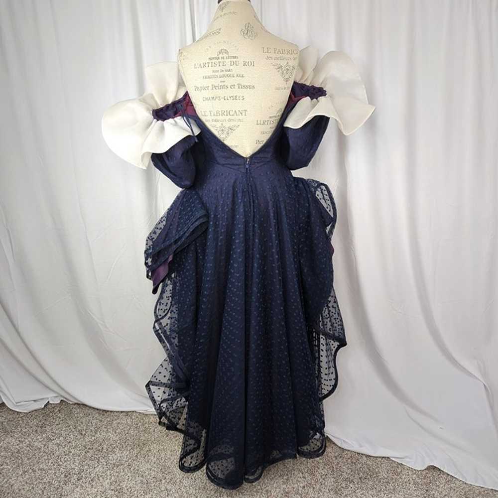 Vintage Rose Taft Blue Dress Small Tulle Formal - image 10