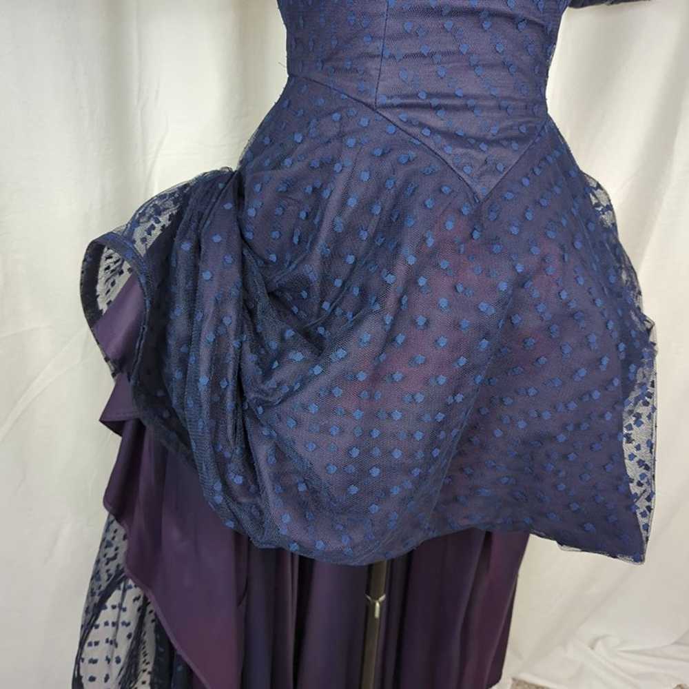 Vintage Rose Taft Blue Dress Small Tulle Formal - image 6