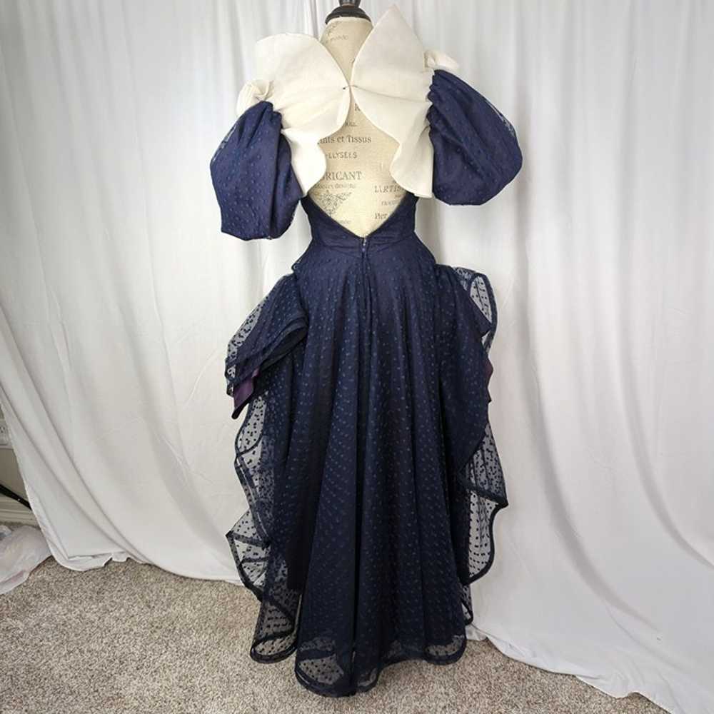 Vintage Rose Taft Blue Dress Small Tulle Formal - image 8