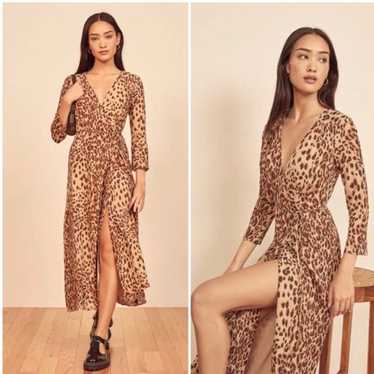 Reformation Kerri Wrap newest Dress Cheetah Print Size Small