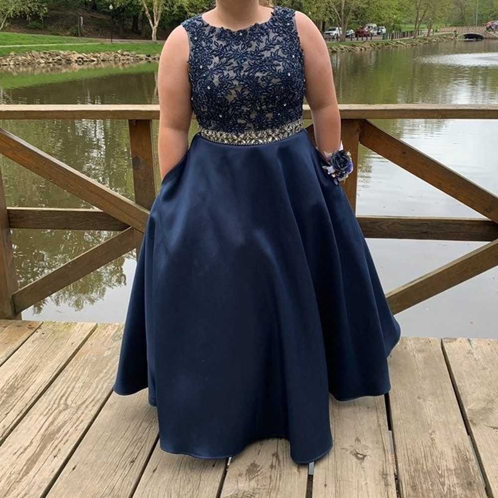 Prom Dress Navy Blue Abby Paris size 14 - image 3