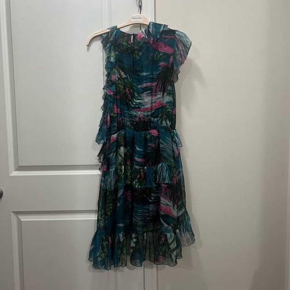 MSGM Printed Sea Blue Ruffle Dress Size 48 IT / 1… - image 7