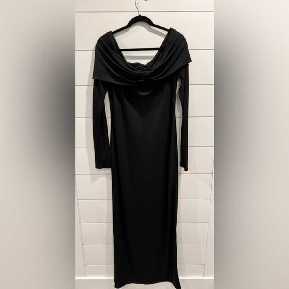 Helsa black jersey off shoulder maxi dress - image 1