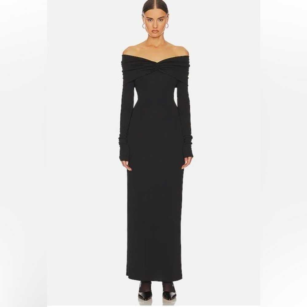 Helsa black jersey off shoulder maxi dress - image 2