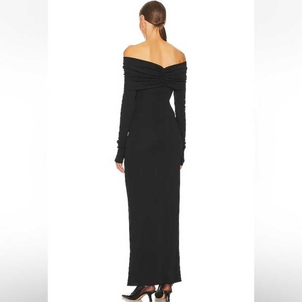 Helsa black jersey off shoulder maxi dress - image 4