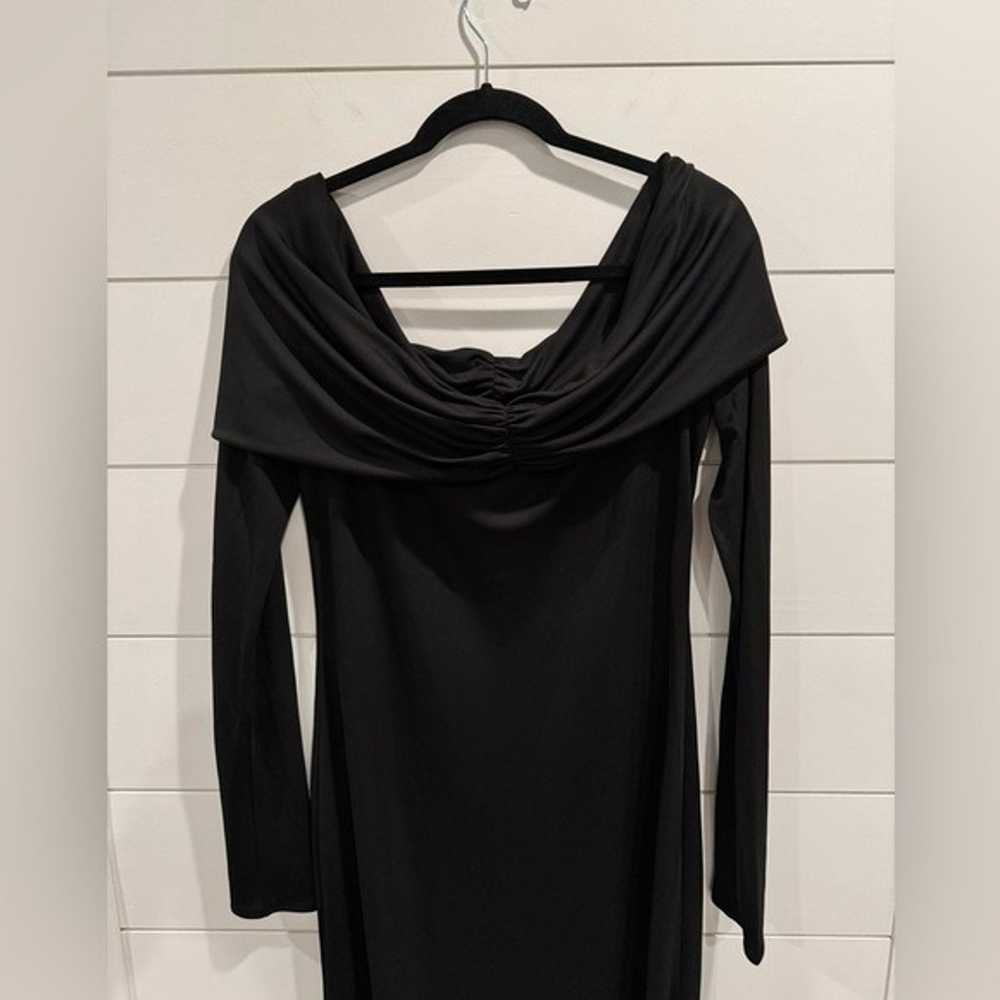 Helsa black jersey off shoulder maxi dress - image 6