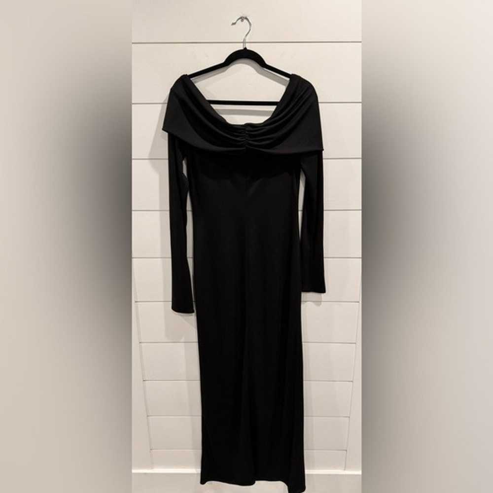 Helsa black jersey off shoulder maxi dress - image 8