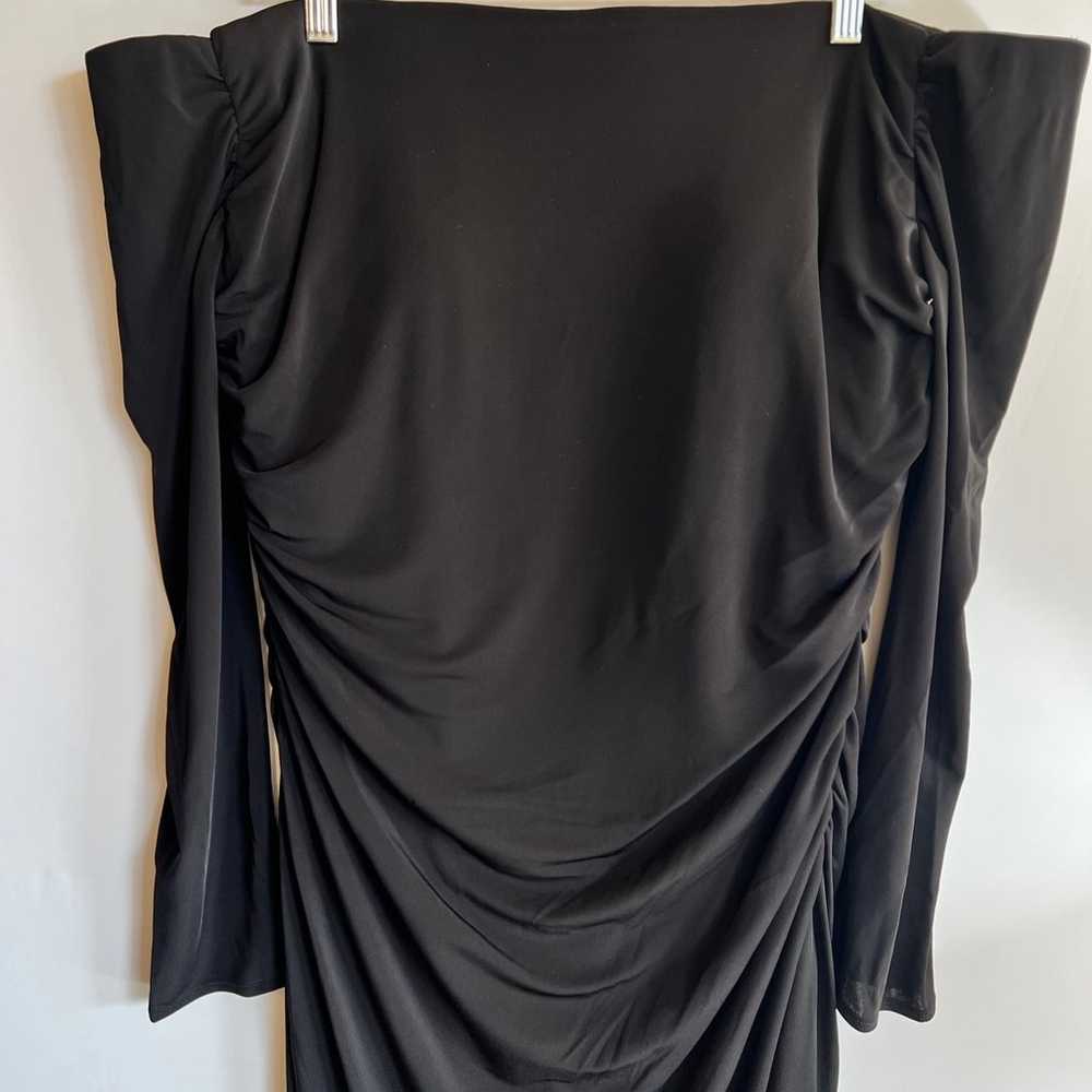 La Femme Off The Shoulder Long Sleeve Jersey Gown - image 3