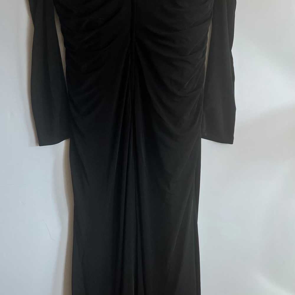 La Femme Off The Shoulder Long Sleeve Jersey Gown - image 5