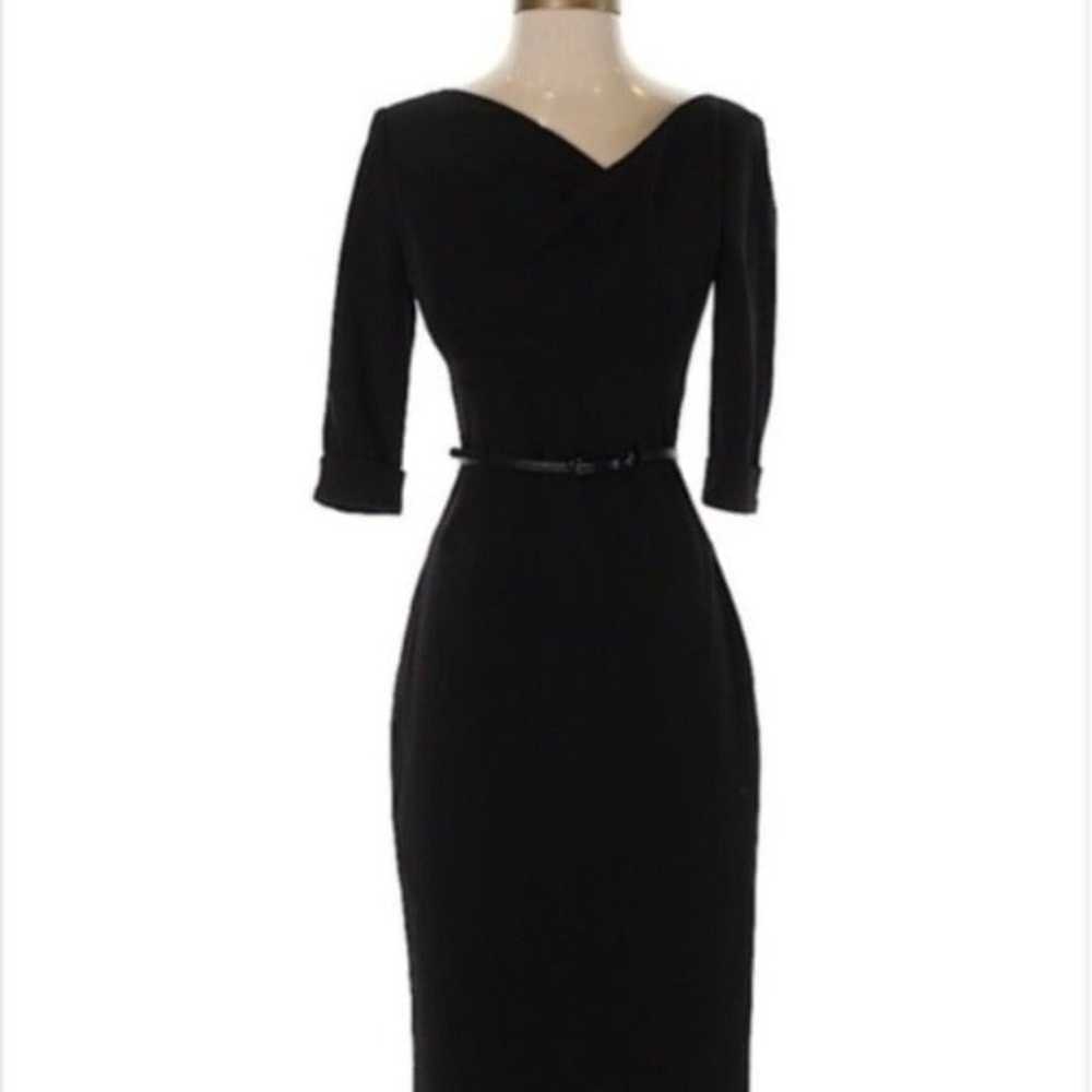 Black Halo  Belted Jackie O 3/4 Sleeve Cocktail D… - image 3