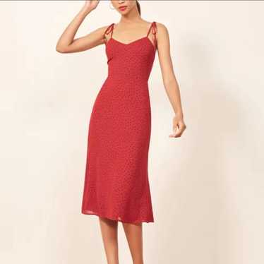 Reformation Nectar  dress red polka dot