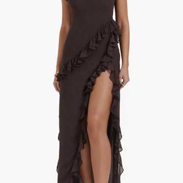 House of CB Ariela Ruffle Side Slit Gown