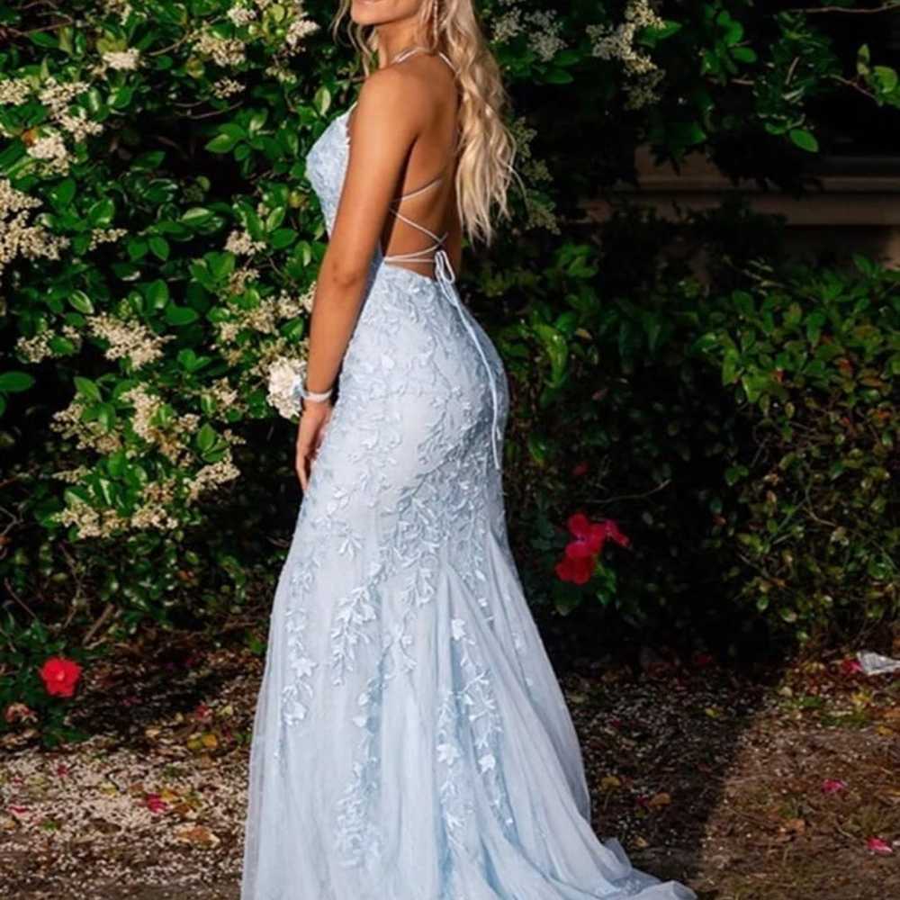 Blue Mermaid Prom Dress - image 2