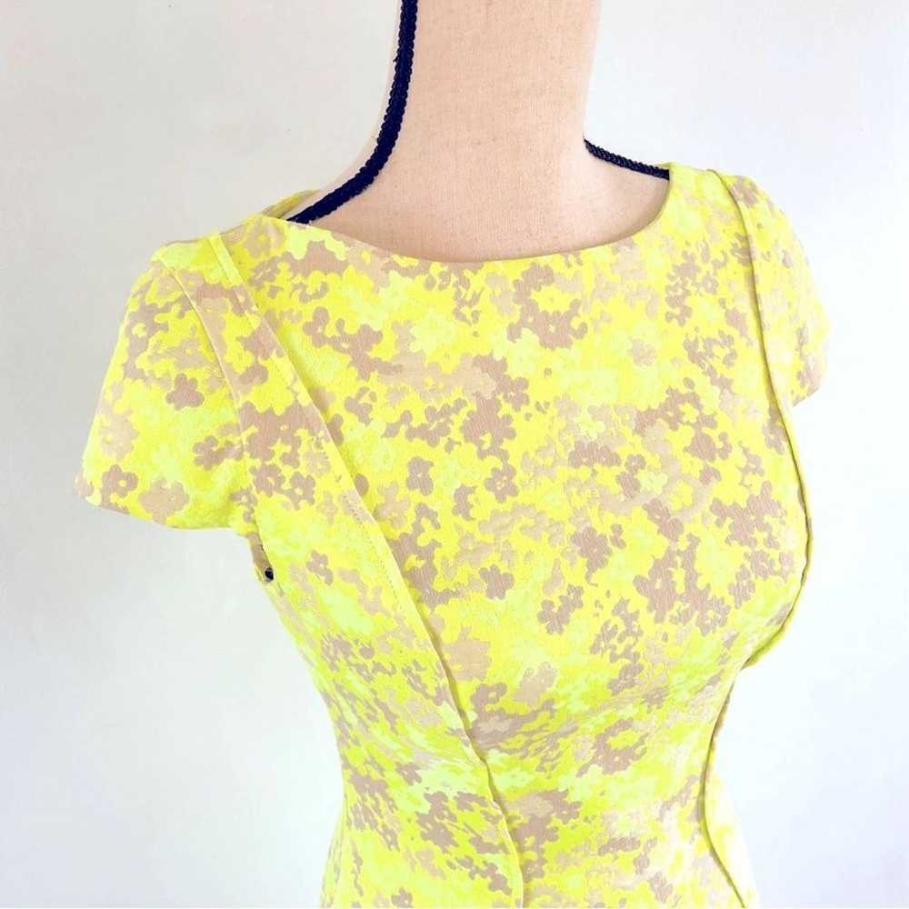 Lela Rose Neon Yellow Citrine Cap Sleeve Floral P… - image 4