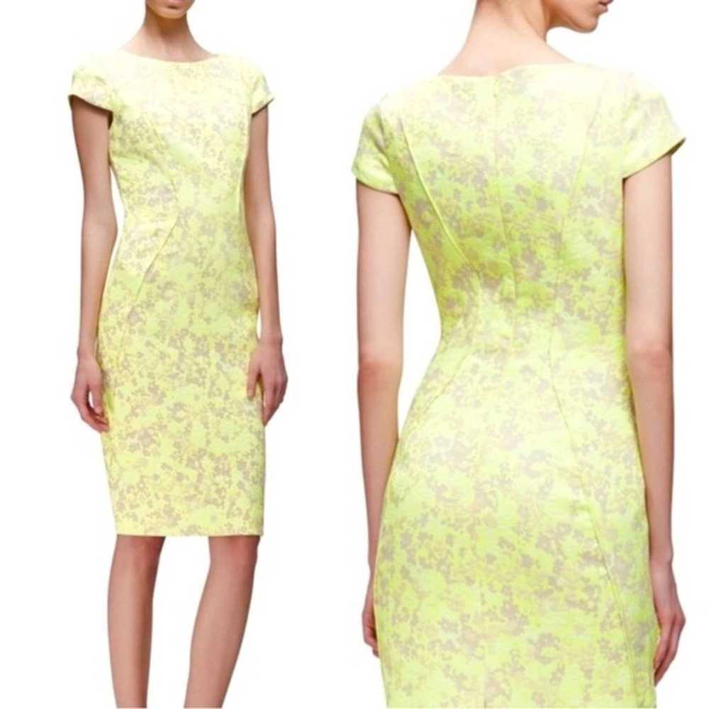 Lela Rose Neon Yellow Citrine Cap Sleeve Floral P… - image 7