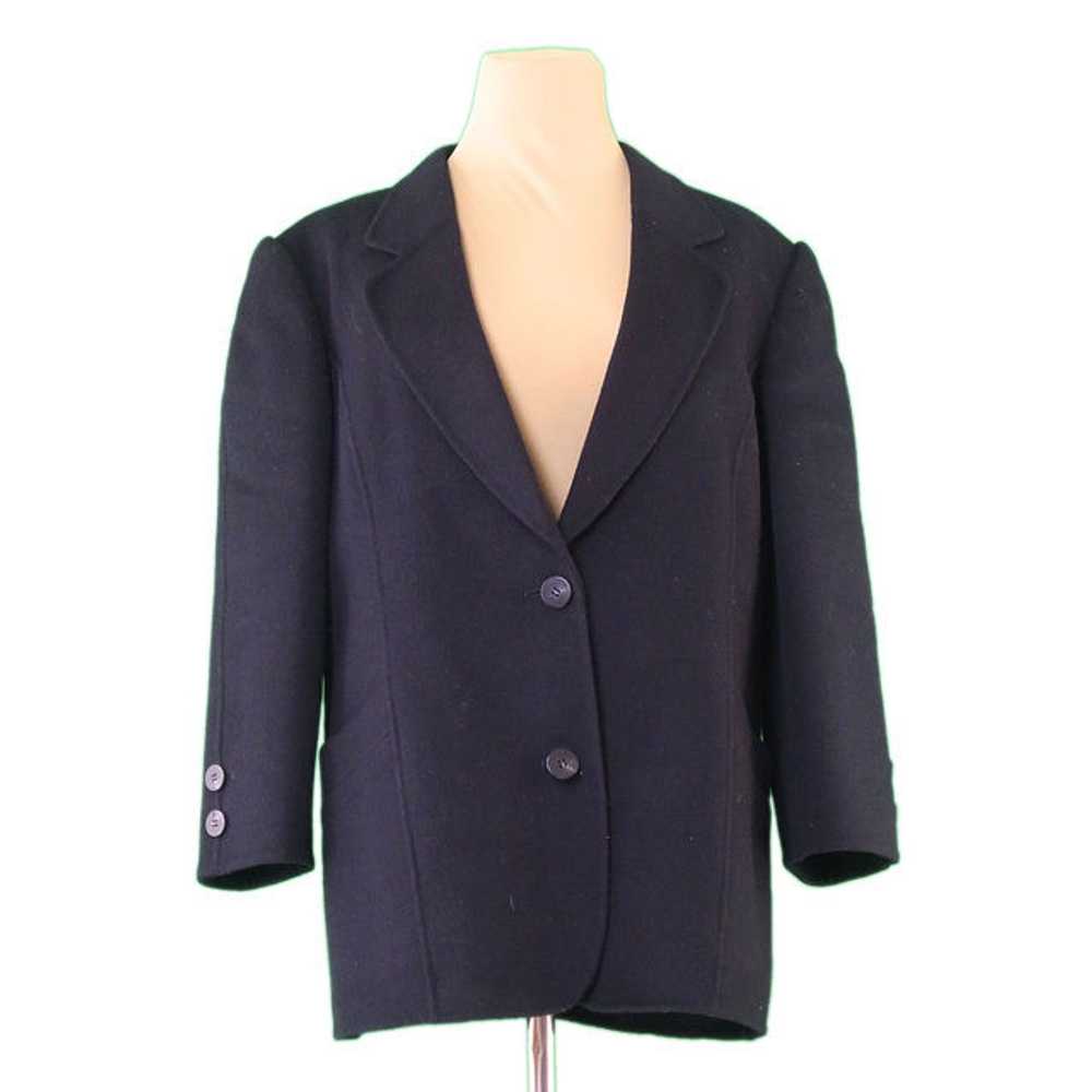 Burberry Tailored Coat, Black, 2 Buttons, Size 13… - image 1