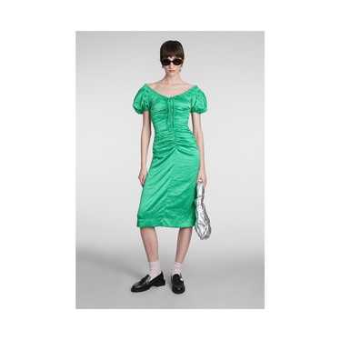 Ganni ruched Dress In Green size 36/ S