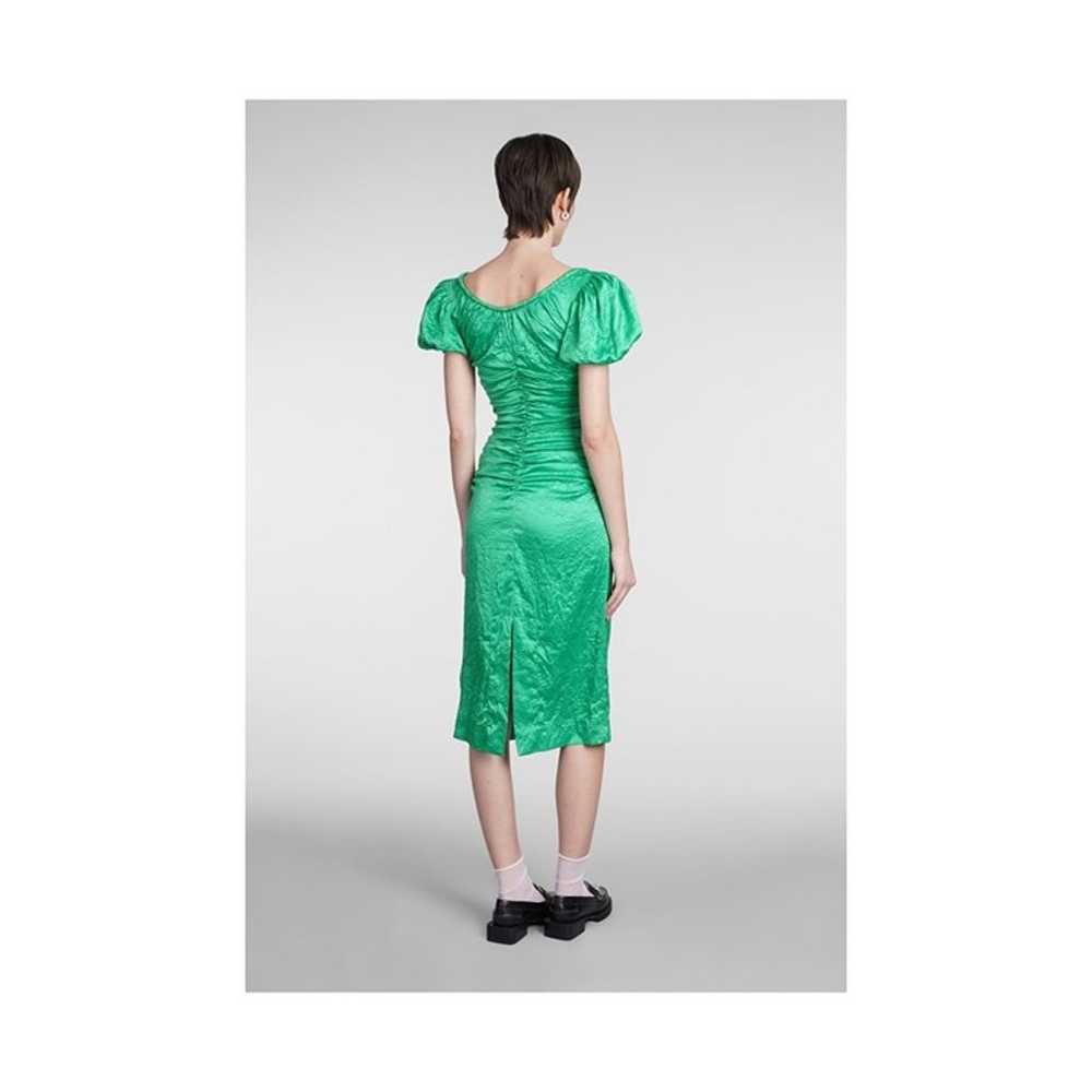 Ganni ruched Dress In Green size 36/ S - image 3