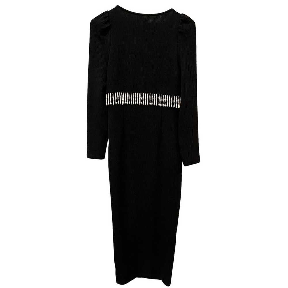 SAYLOR Alina Ribbed Imitation Pearl Fringe Long S… - image 3