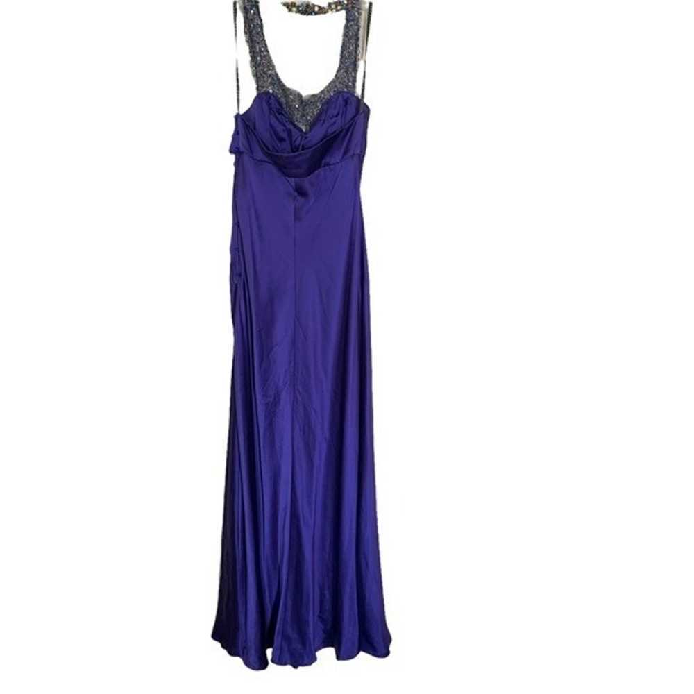 LELA ROSE Purple Beaded Halter Slip Evening, Form… - image 3