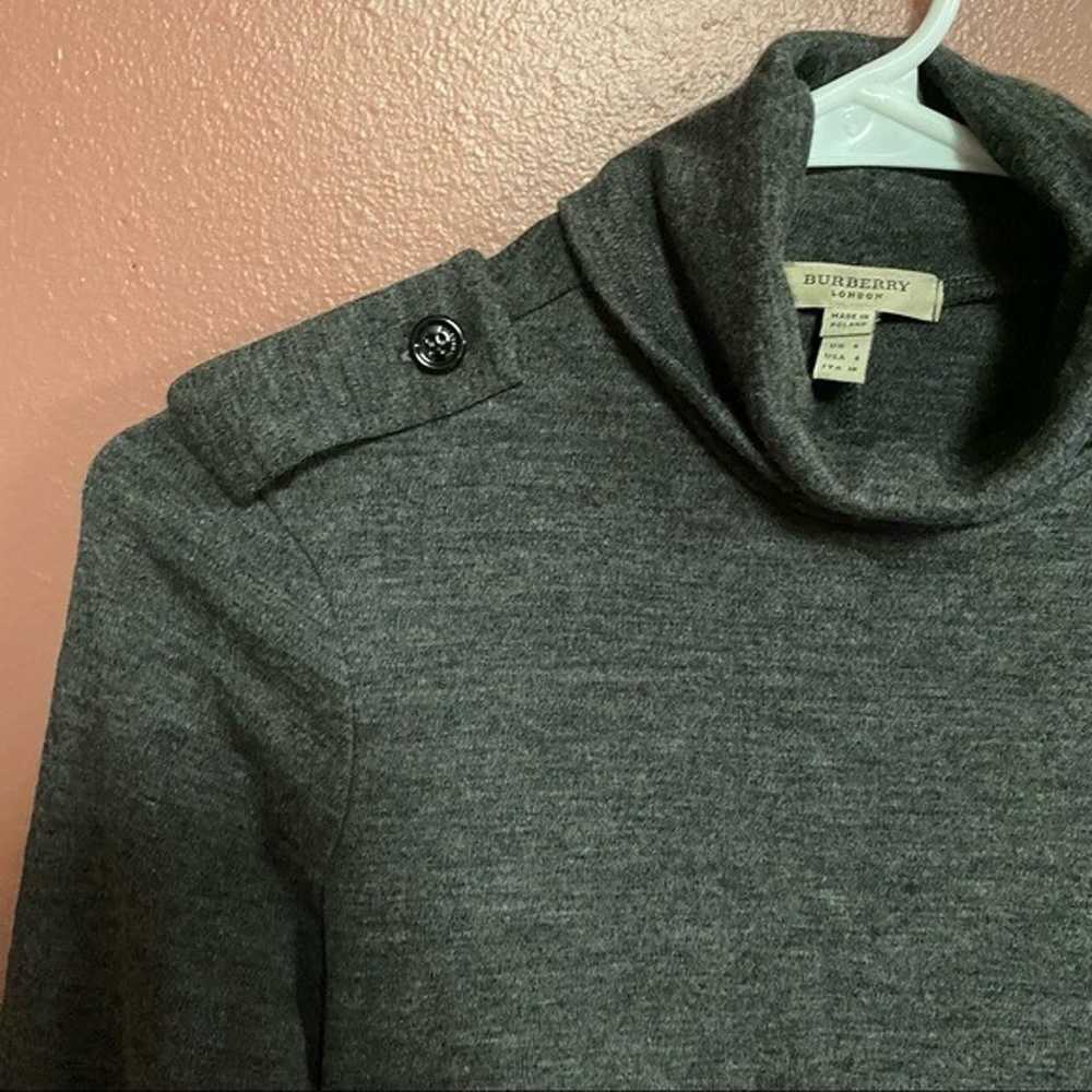 Burberry 100% wool gray sweater dress size US 4 - image 2