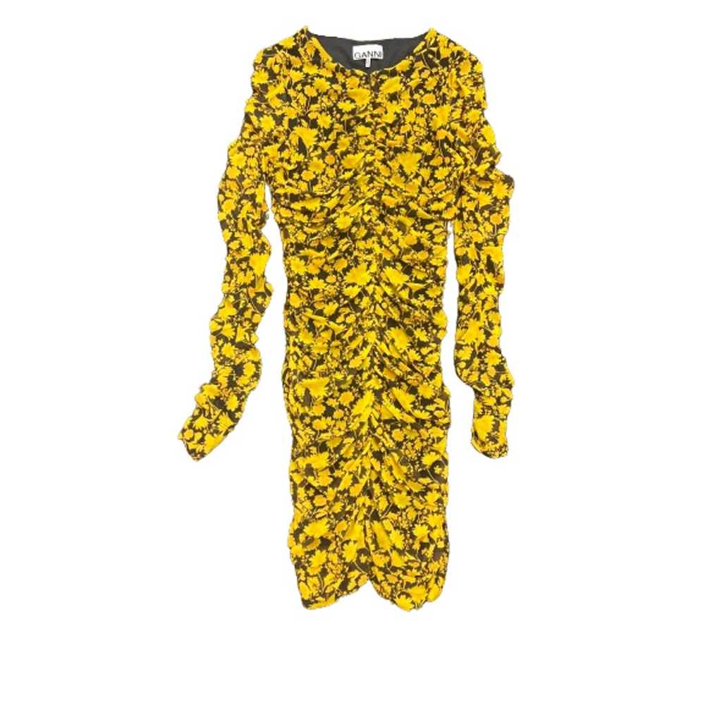 Ganni Womens Black Yellow Floral Print Front Zipp… - image 7