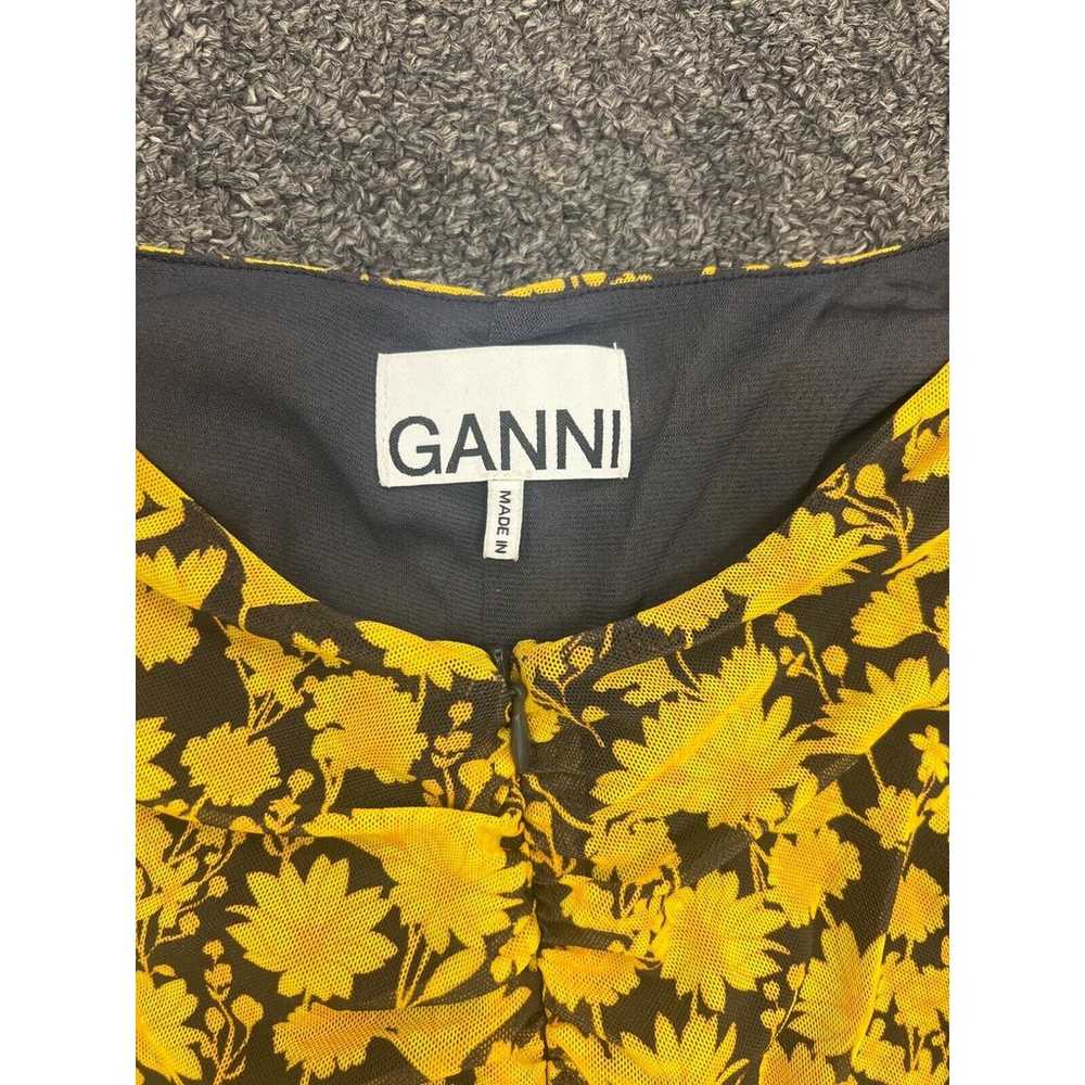 Ganni Womens Black Yellow Floral Print Front Zipp… - image 9