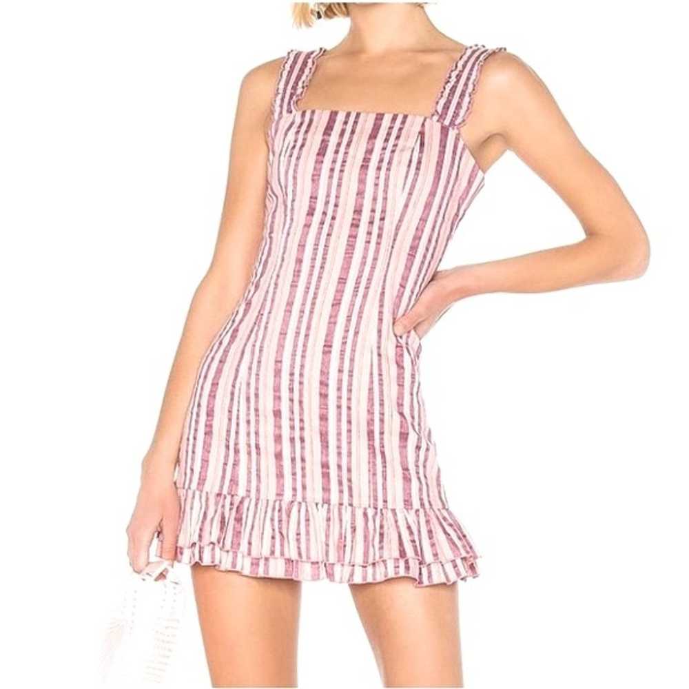 ALEXIS Women’s Linen Blend Pink Striped Mini Dres… - image 1