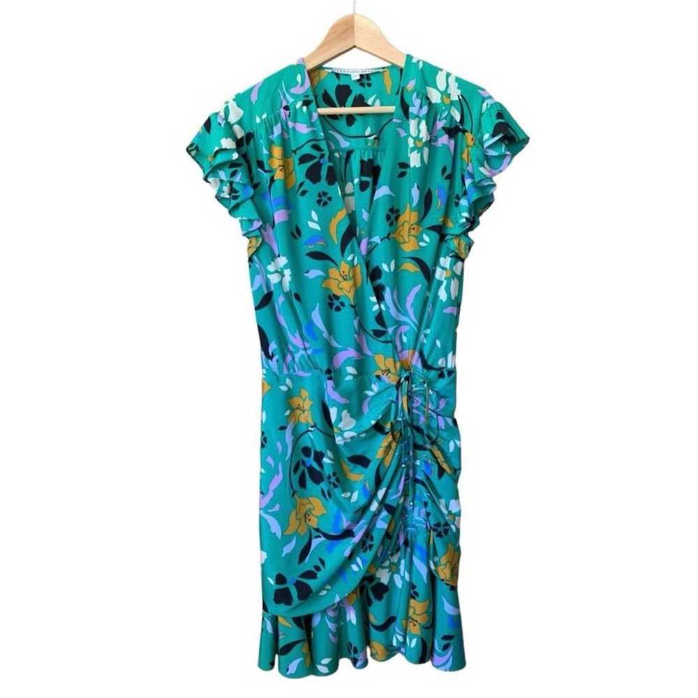 VERONICA BEARD Green Printed Maria Dress Sz M/6 - image 7