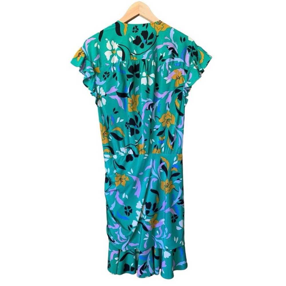 VERONICA BEARD Green Printed Maria Dress Sz M/6 - image 8