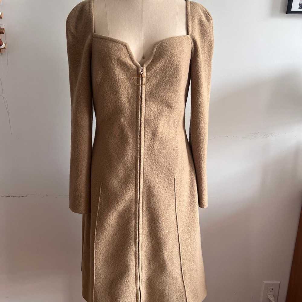 Bevza Wool Camel Dress Zip Size M Womens - image 1