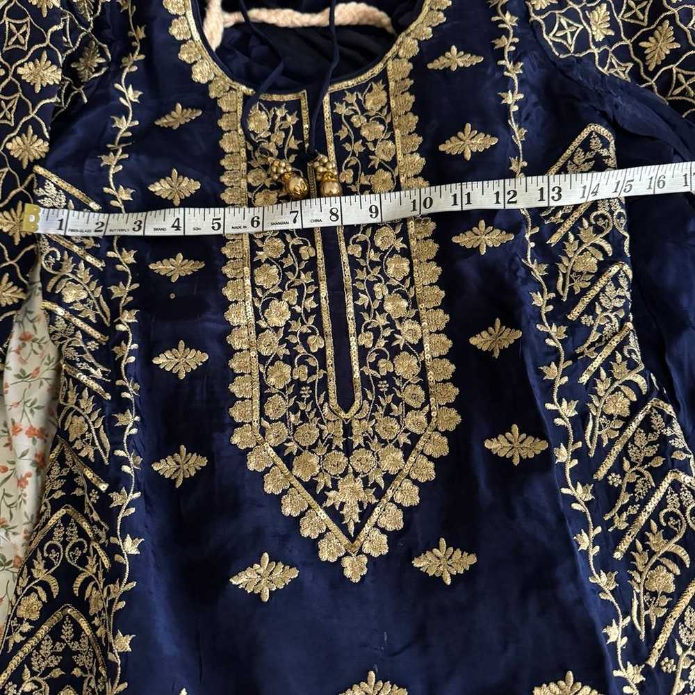 Blue Embroidered Punjabi Suit - image 3