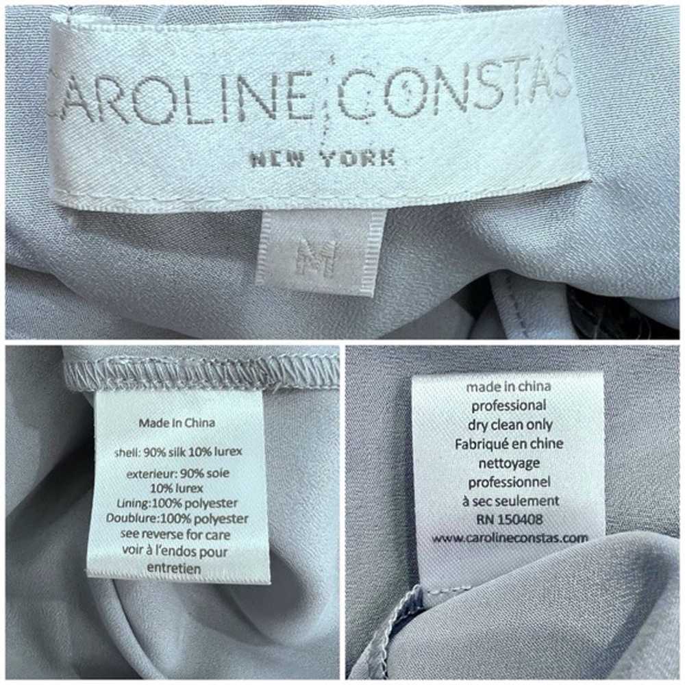 CAROLINE CONSTAS BLUE GRAY DAHLIA SILK CHIFFON MI… - image 12