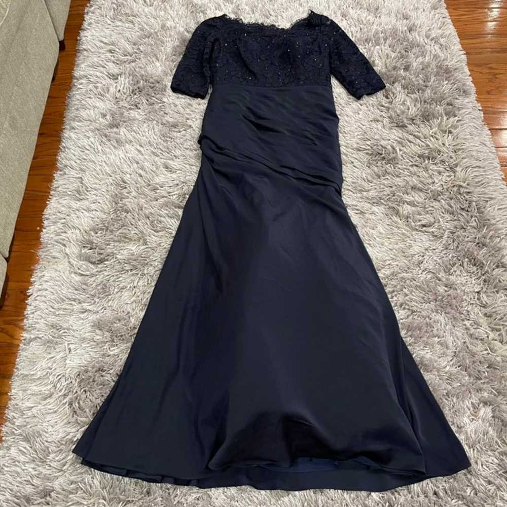 La Femme 24926 Navy Lace Gown 10 - image 2