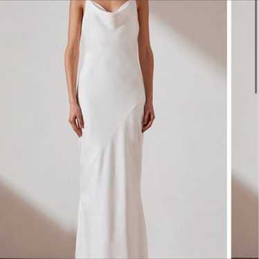 Shona Joy Luxe Bias Cowlneck Slip Gown Ivory US 10 - image 1