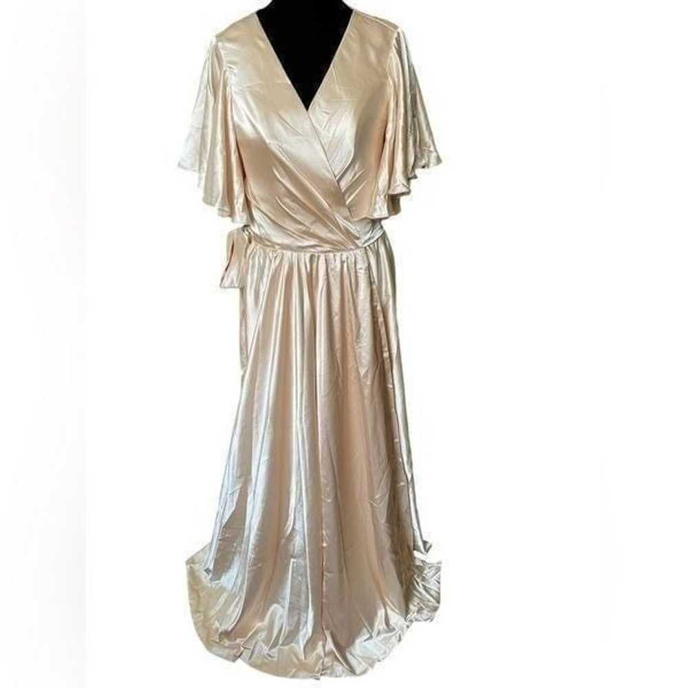 Luxury Champagne Satin Bridal Bridesmaid Formal G… - image 1