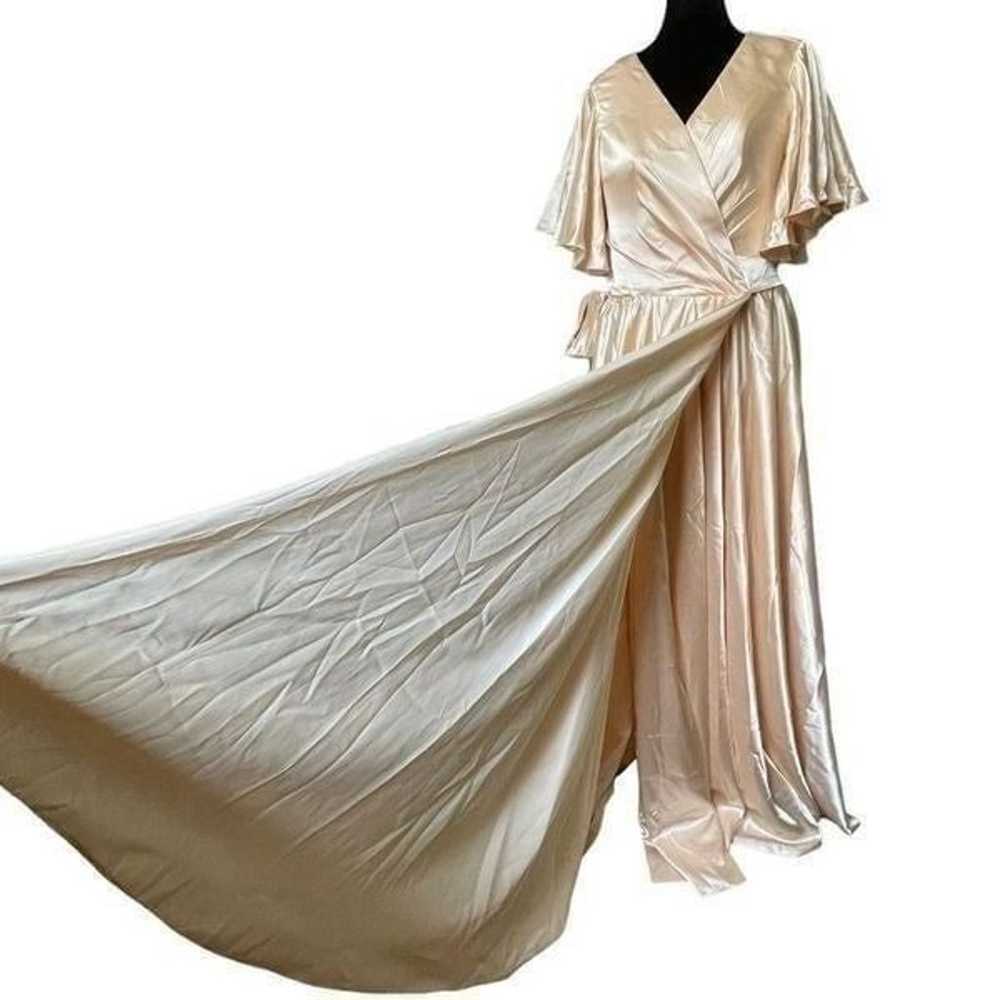 Luxury Champagne Satin Bridal Bridesmaid Formal G… - image 5