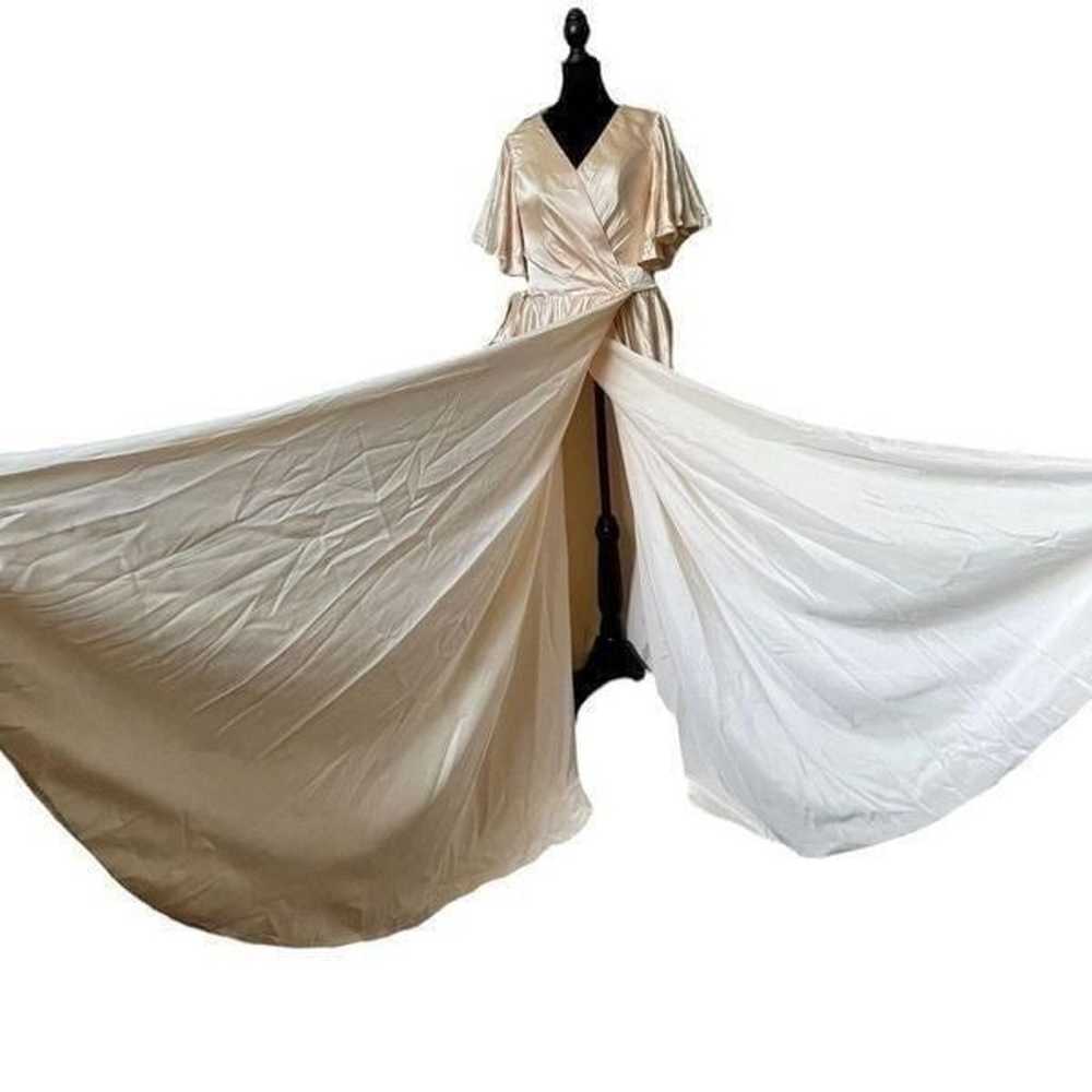 Luxury Champagne Satin Bridal Bridesmaid Formal G… - image 6