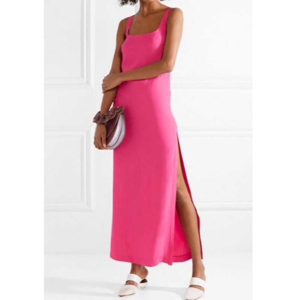 STAUD Rizzo Cady Fuscia Pink Open Back Maxi Dress - image 11