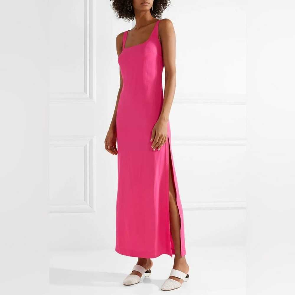 STAUD Rizzo Cady Fuscia Pink Open Back Maxi Dress - image 2