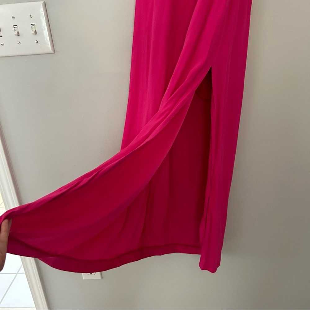 STAUD Rizzo Cady Fuscia Pink Open Back Maxi Dress - image 4