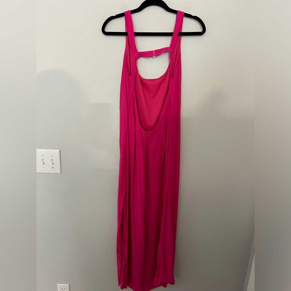 STAUD Rizzo Cady Fuscia Pink Open Back Maxi Dress - image 7