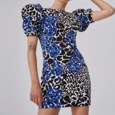 Marcell Von Berlin Bodycon Animal Print Puff Slee… - image 1