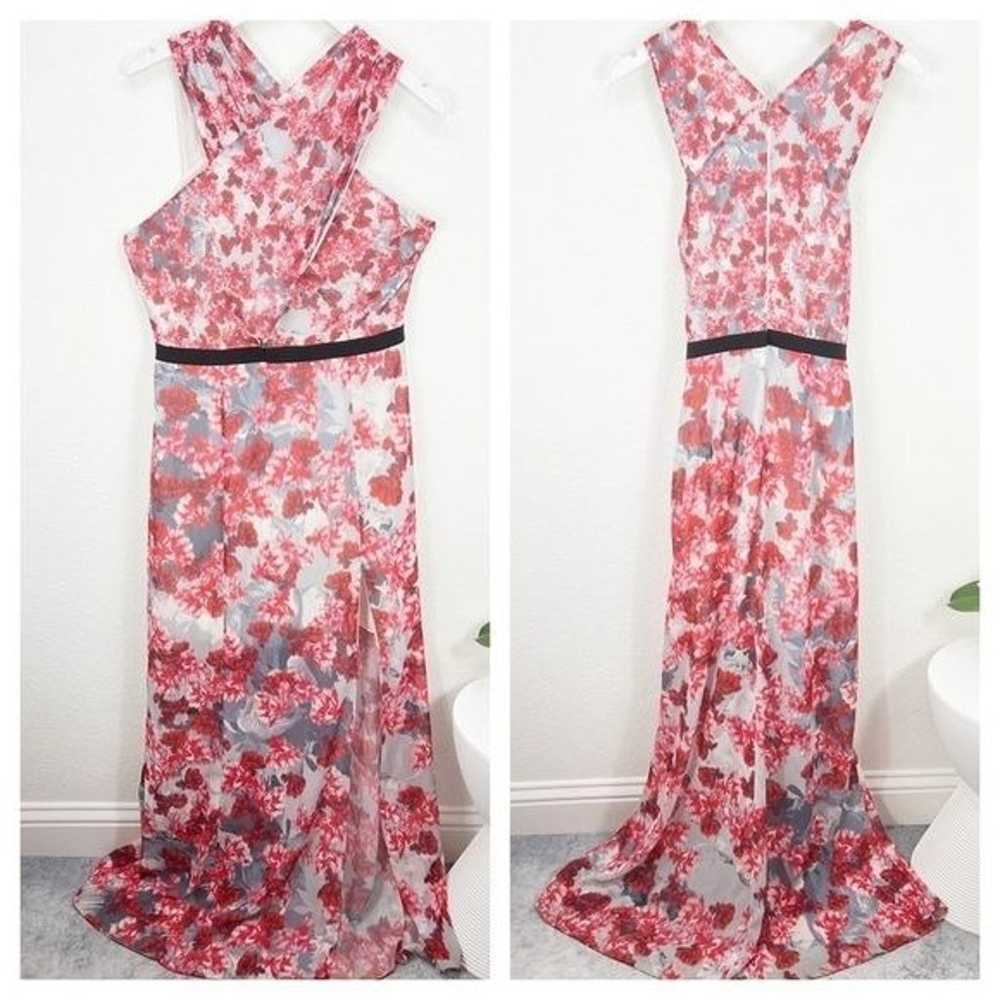 Prabal Gurung Red Floral Gown High Neck Formal Si… - image 2