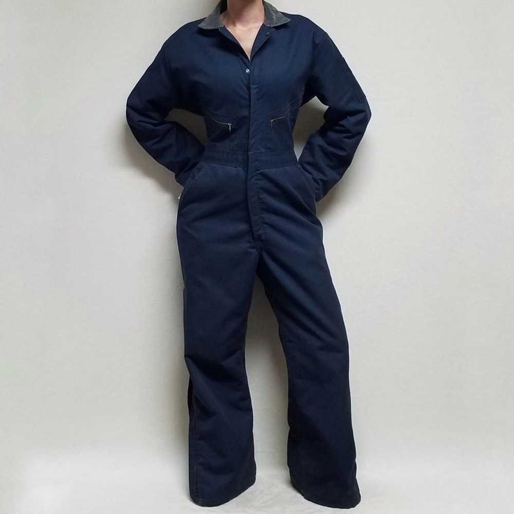 Vintage Wrangler Big Ben Navy Red Quilted Insulat… - image 2