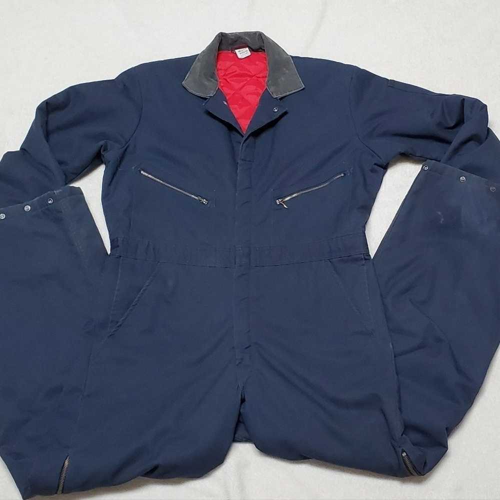 Vintage Wrangler Big Ben Navy Red Quilted Insulat… - image 4